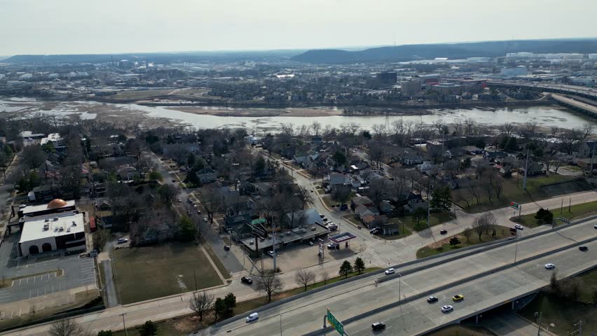 Aerial view of the Tulsa cityscape at Oklahoma