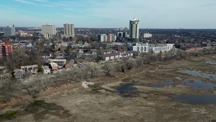 Aerial view of the Tulsa cityscape at Oklahoma