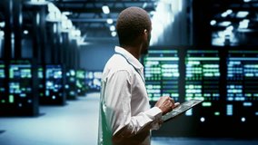 Repairman doing annual checkup in blockchain technology application specific integrated circuit supercomputer establishment. System administrator doing technical investigations in mining farm - Powered by Shutterstock - Get 15% off with code: PIKWIZARD15