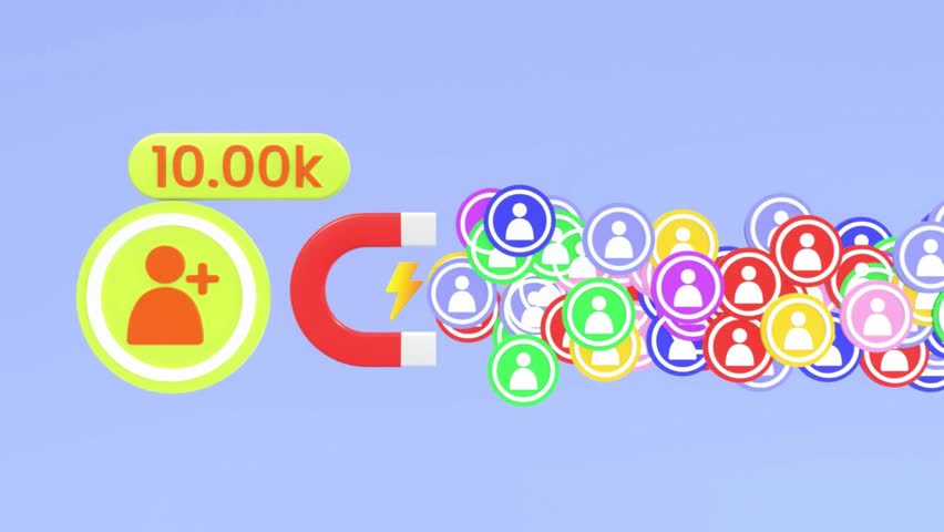 3d animated increasing followers illustration, 3d animated sosial media follower counter, suitable for explainer video, social media management, social media expert and social media marketing content Royalty-Free Stock Footage #1106254399