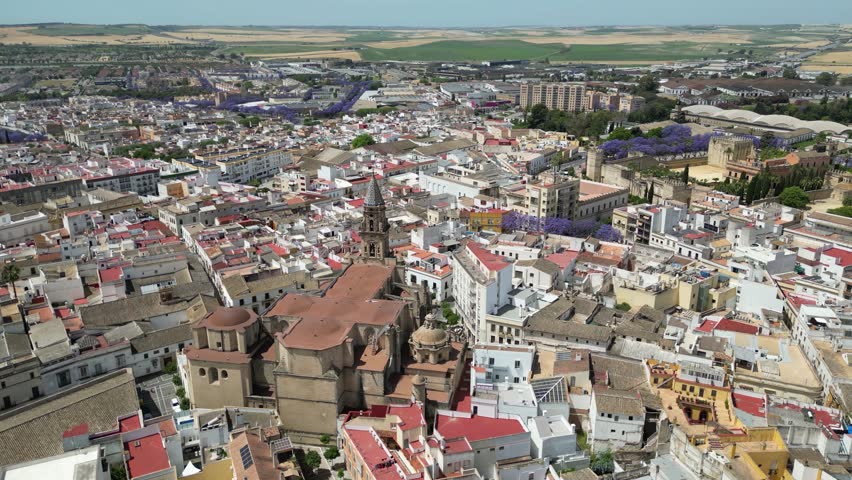 Aerial view of Jerez de la Frontera city in Andalusia, Spain