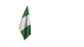 3D rendering of the flag of Nigeria waving in the wind.