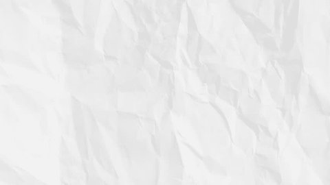White crumpled wrinkled sheet of paper background texture. Stop motion animation. Seamless looping. Video stock