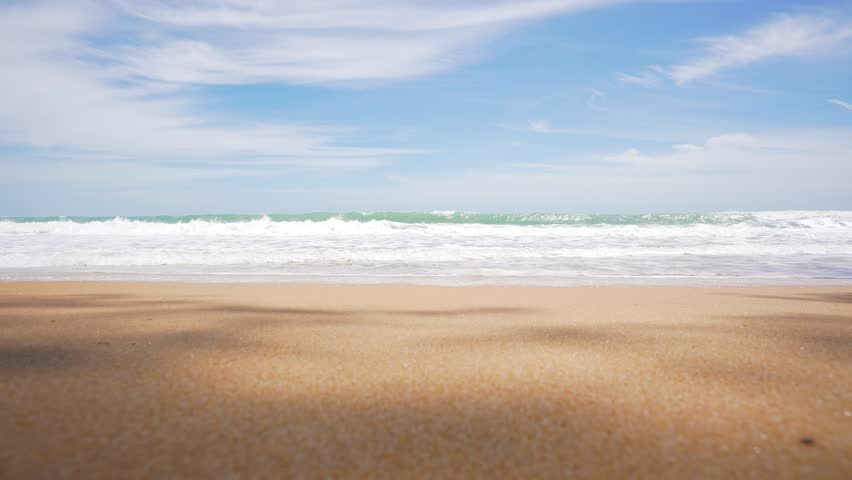 Beach sand desert. Turquoise sea background. sunshine daylight sunny. Panorama,Landscape,