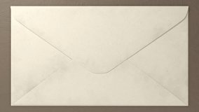 Envelope opening animation.Mail, paper reveal ,invitation ,letter or card animated on green screen chroma key background.