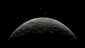View of Moon Limb, with Earth on the Horizon .Earth rising above the moon's horizon. 4K 60 fps earth from moon True Size Comparison - Powered by Shutterstock - Get 15% off with code: PIKWIZARD15
