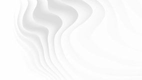 White curve waves flowing abstract 3d background. Seamless looping animation