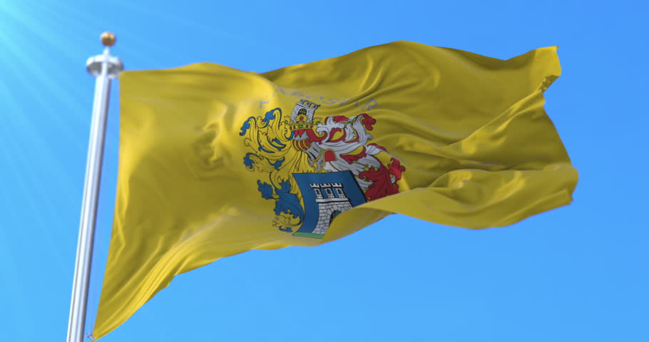 Flag of Kaposvar city, Hungary. Loop