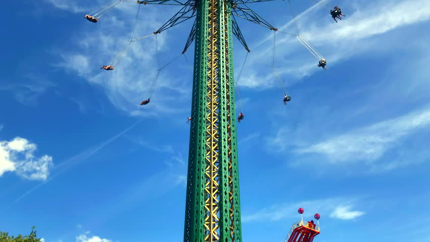 Amusement park ride. Prater amusement park. Theme park ride. Vienna, Austria