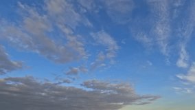 timelapse with cute fluffy clouds in sky - loop video