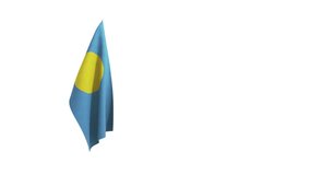 3D rendering of the flag of Palau waving in the wind.