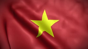 Vietnam flag background realistic waving in the wind 4K video, for Independence Day or Anthem (Perfect Loop)
