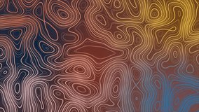 Animated colorful abstract pattern with animation of morphing line as topographic map	