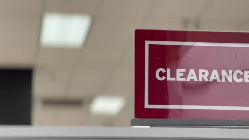 Clearance sign at shopping store Royalty-Free Stock Footage #1106338247