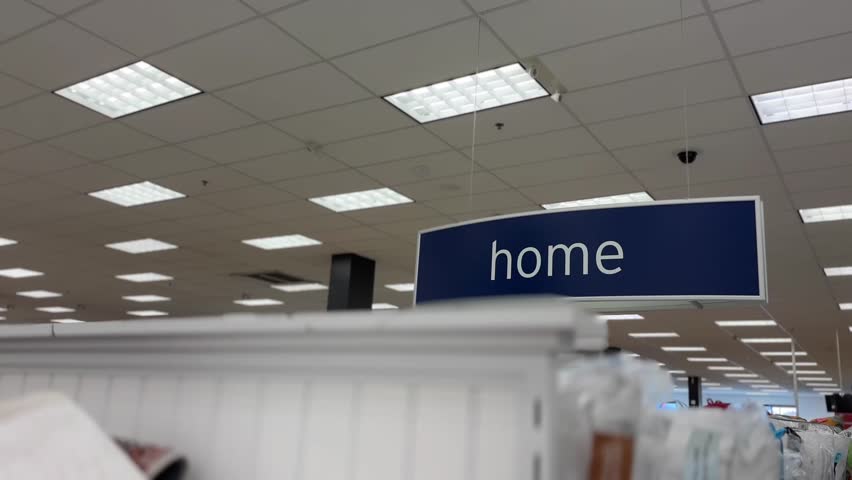 Home Sign hanging in the shopping store Royalty-Free Stock Footage #1106338485