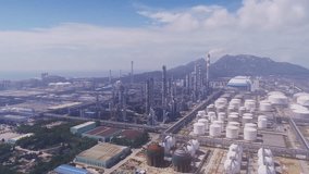 Persian Gulf Star Refinery. Iranian oil refinery in the city of Bandar Abbas of the province of Hormozgan. (aerial photography) - Powered by Shutterstock - Get 15% off with code: PIKWIZARD15