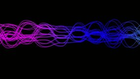Purple and blue color yarn line waving on black. Gradient ribbon line animation. - Powered by Shutterstock - Get 15% off with code: PIKWIZARD15