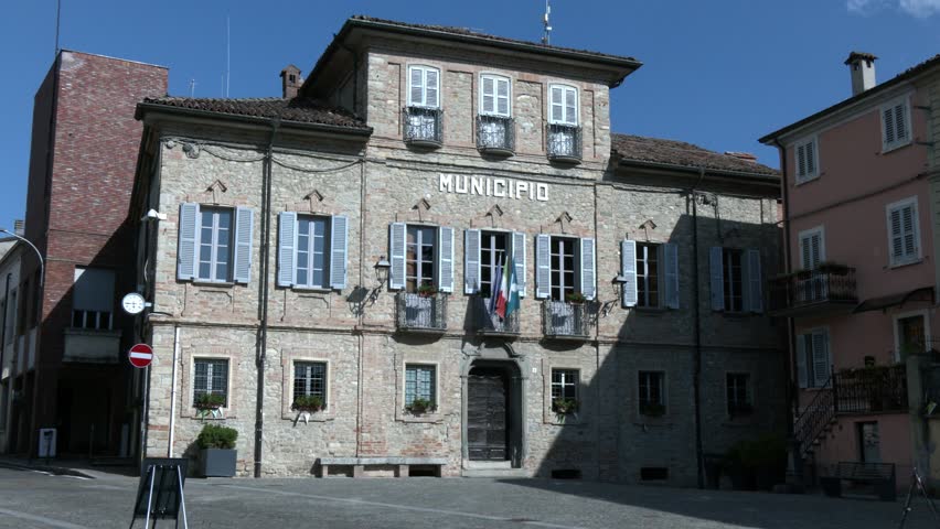 Varzi Beautiful Town Hall building, camera still

