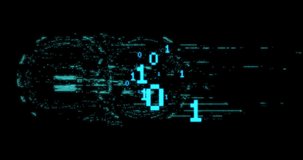 Animation of data processing and padlock with binary coding over dark background. Global technology, digital interface, security, computing and data processing concept digitally generated video. - Powered by Shutterstock - Get 15% off with code: PIKWIZARD15