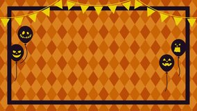 Happy Halloween image background frame illustration animation video.　Loopable