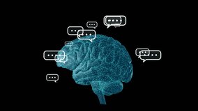 Human brain and message balloons concept. AI (Artificial Intelligence). Deep learning. Conversation AI. - Powered by Shutterstock - Get 15% off with code: PIKWIZARD15
