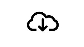 Cloud download icon on white and green background. 4K Video motion graphic animation.