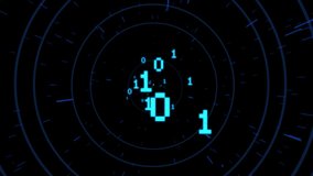 Animation of clock, binary coding and data processing over dark background. Global digital interface, computing and data processing concept digitally generated video. - Powered by Shutterstock - Get 15% off with code: PIKWIZARD15