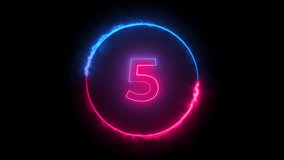 10 seconds web stream starting digital countdown timer in glowing pink and blue neon with flowing energy beams. Video overlay with alpha channel transparency. - Powered by Shutterstock - Get 15% off with code: PIKWIZARD15