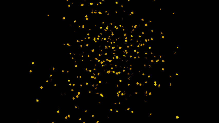 3d Gold Confetti Cannon Animation on Alpha Screen. | Shutterstock HD Video #1106393619