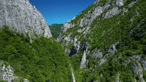 Ramet gorges from Transylvania, Trascau mountains, Alba county, Romania. Drone footage.