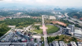 Drone view Cityscape of Ipoh, Malaysia
