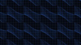 Abstract blue technology background with dots and grid lines motion design. Seamless loop animation