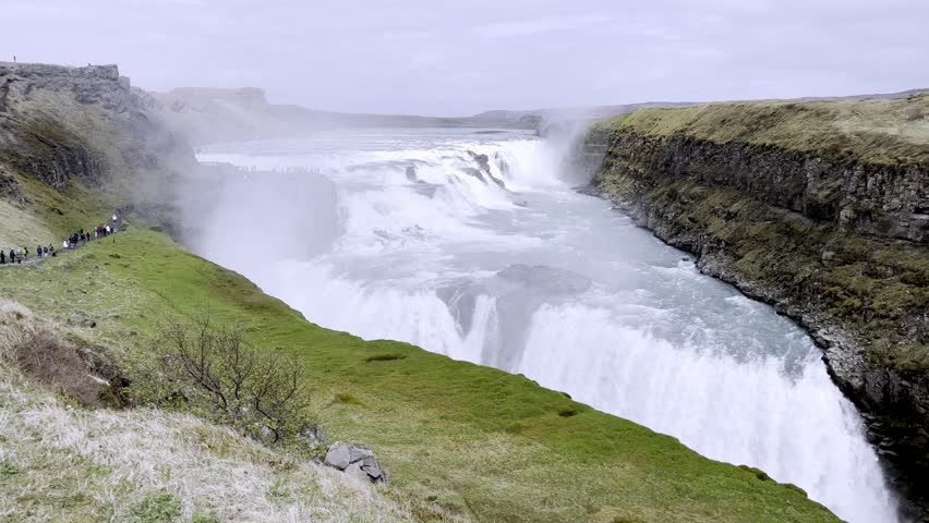 Iceland - Gullfoss Waterfall - Immersed in Nature: Witnessing the Power and Beauty of the Golden Circle Waterfalls