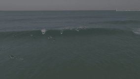 Korea winter surfing Pohang beach drone video