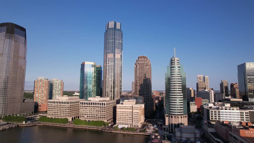 Jersey City from Hudson river New Jersey
