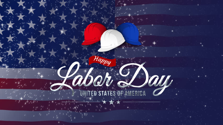 Happy Labor Day greeting animation 2023, lettering text with waving USA flag background and fireworks splash, Happy Labor Day united states of america concept, for banner, feed, stories | Shutterstock HD Video #1106433751