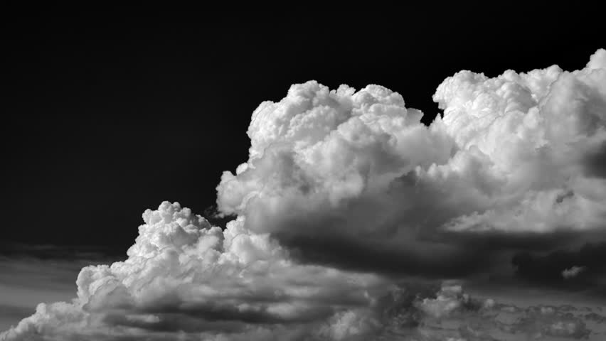 time-lapse of White cloud isolated on a black background realistic cloud.