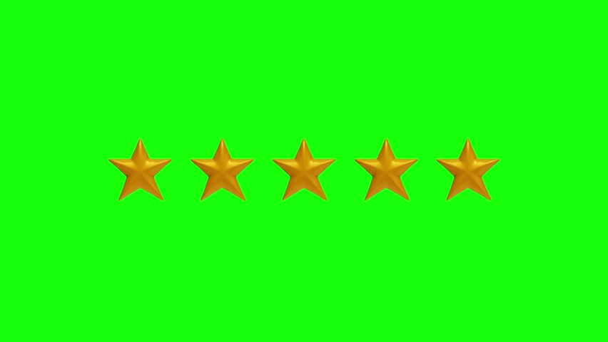 Set of Stars. Five Star Rating on green screen. Product Quality, Feedback, Customer review. Pack of 3 High-Quality 3d animations Royalty-Free Stock Footage #1106447071