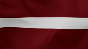Latvia fabric flag also Taliban flag - calm swaying in the wind, looped endless cycled video, completely full screen covers flag background