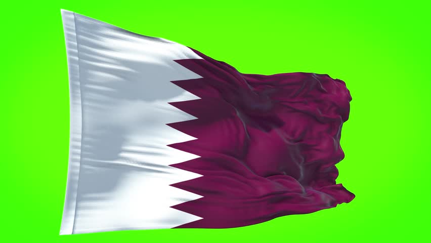Qatar flag. Motion Loop video waving in wind. Qatar Doha Flag background. Royalty-Free Stock Footage #1106455499