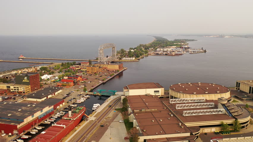 Aerial view of  Duluth, Minnesota, United States in summer