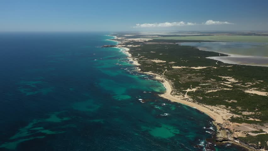 Aerial view of coastline in South Australia