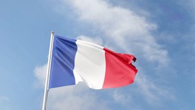 french flag, waving in the wind, france flag on a blue sky, tall flagpole, national symbol of france, paris - Powered by Shutterstock - Get 15% off with code: PIKWIZARD15