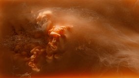 Orange drop of ink splashing in water. Macro shot of colorful acrylic paint waving in slow motion. Liquid flowing underwater. Art and creative animation. Abstract pattern background, 4k footage - Powered by Shutterstock - Get 15% off with code: PIKWIZARD15