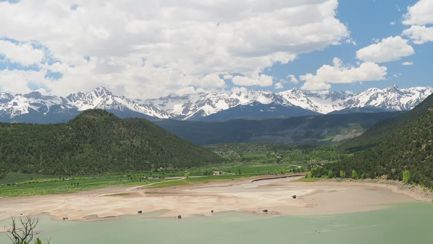 Sunny view of landscape of Ridgway State Park at Colorado