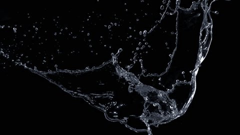 Super Slow Motion Shot of Water Splash at 2000fps Isolated on Black Background. Stock-video