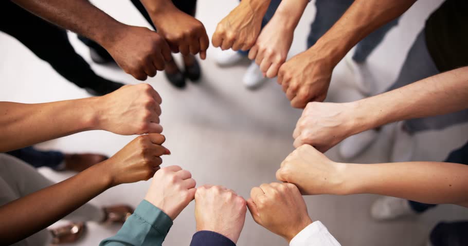 Team Hands In Circle. Racial Equality Spirit Royalty-Free Stock Footage #1106475079