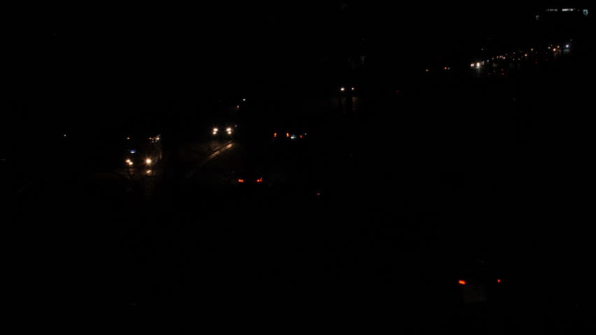 Cars on the night road. Accident on the highway at night in rain. Red blue orange emergency signal lights in the dark. Many cars on the night expressway with headlights. Dark scene. Place for text Royalty-Free Stock Footage #1106491177