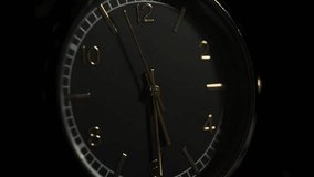 Mechanical watch close-up. Accelerated clock video. arrows move quickly. dark background. Time . The concept of quickly passing time. - Powered by Shutterstock - Get 15% off with code: PIKWIZARD15