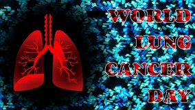 world lung cancer day awareness clip. 1st August lung cancer day.